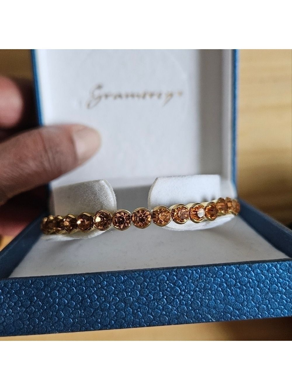 Brown Topaz Crystal Flexible Bracelet